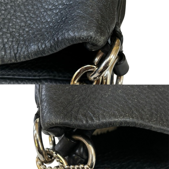 Coach Phoebe Pebbled Leather Shoulder Bag in Black F35723 - Picture 13 of 16